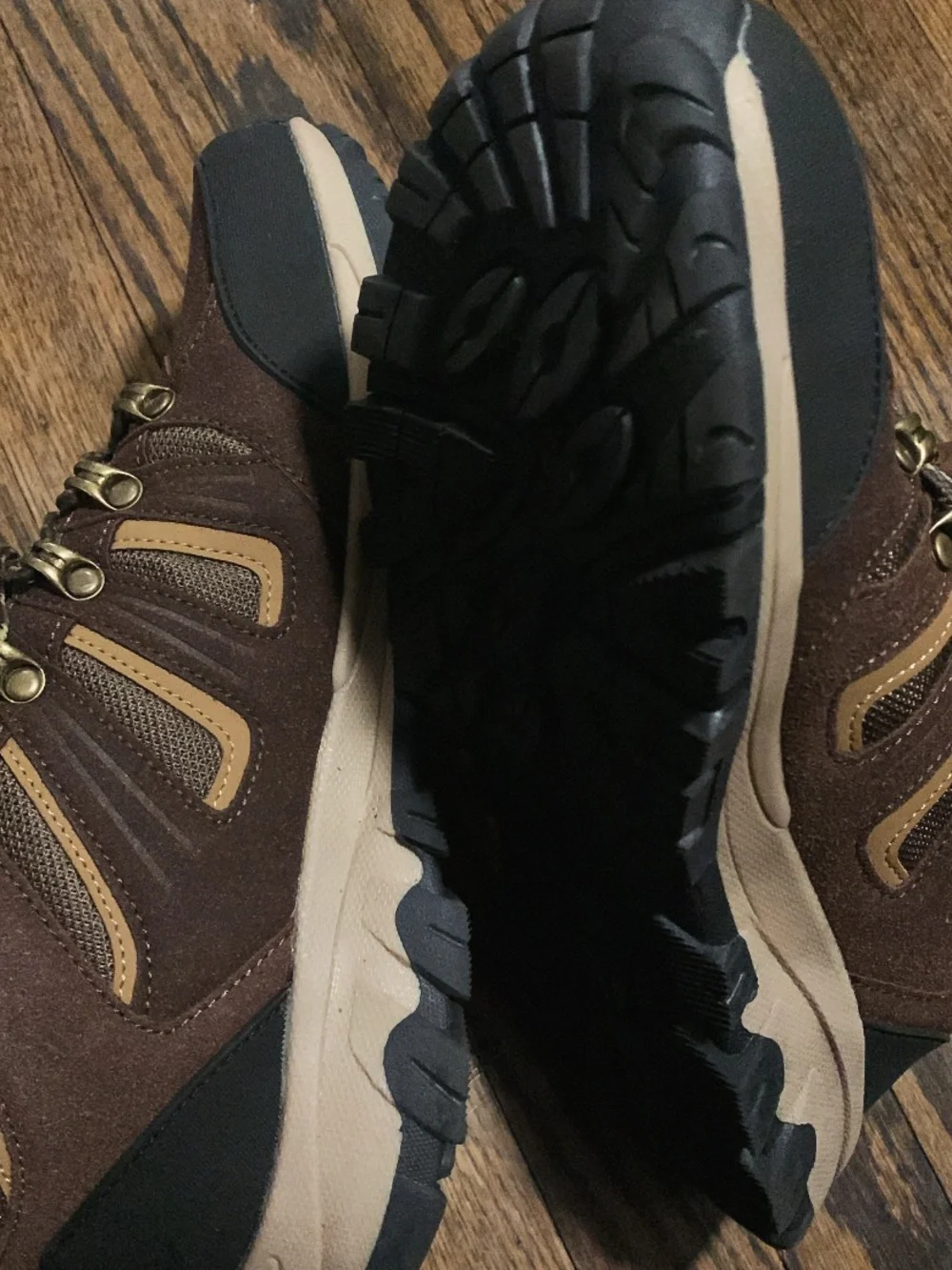 Nautica Men's Brown and Tan Lace-Up Outdoor Boots
